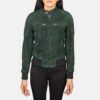 Saltco Zenna Green Suede Bomber Jacket