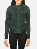 Saltco Zenna Green Suede Bomber Jacket