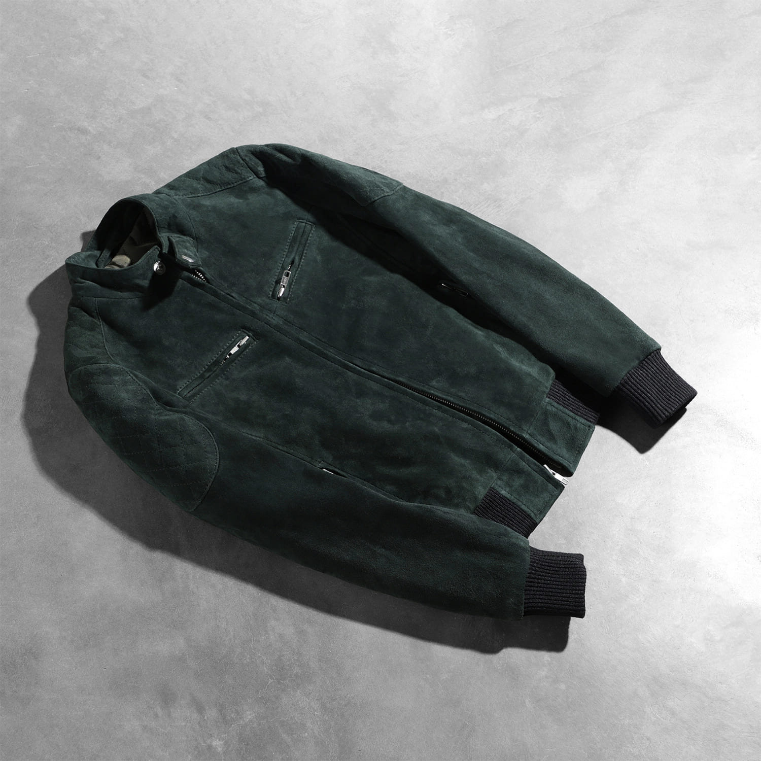 Saltco Zenna Green Suede Bomber Jacket