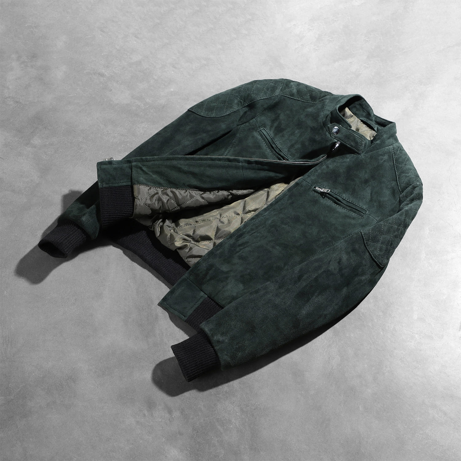 Saltco Zenna Green Suede Bomber Jacket