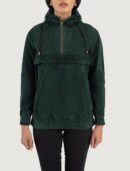 Zest Green Hooded Suede Pullover Jacket