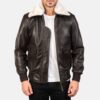 Hawken G-1 Brown Men's Leather Bomber Jacket