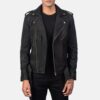 Ryder Distressed Black Men's Leather Biker Jacket