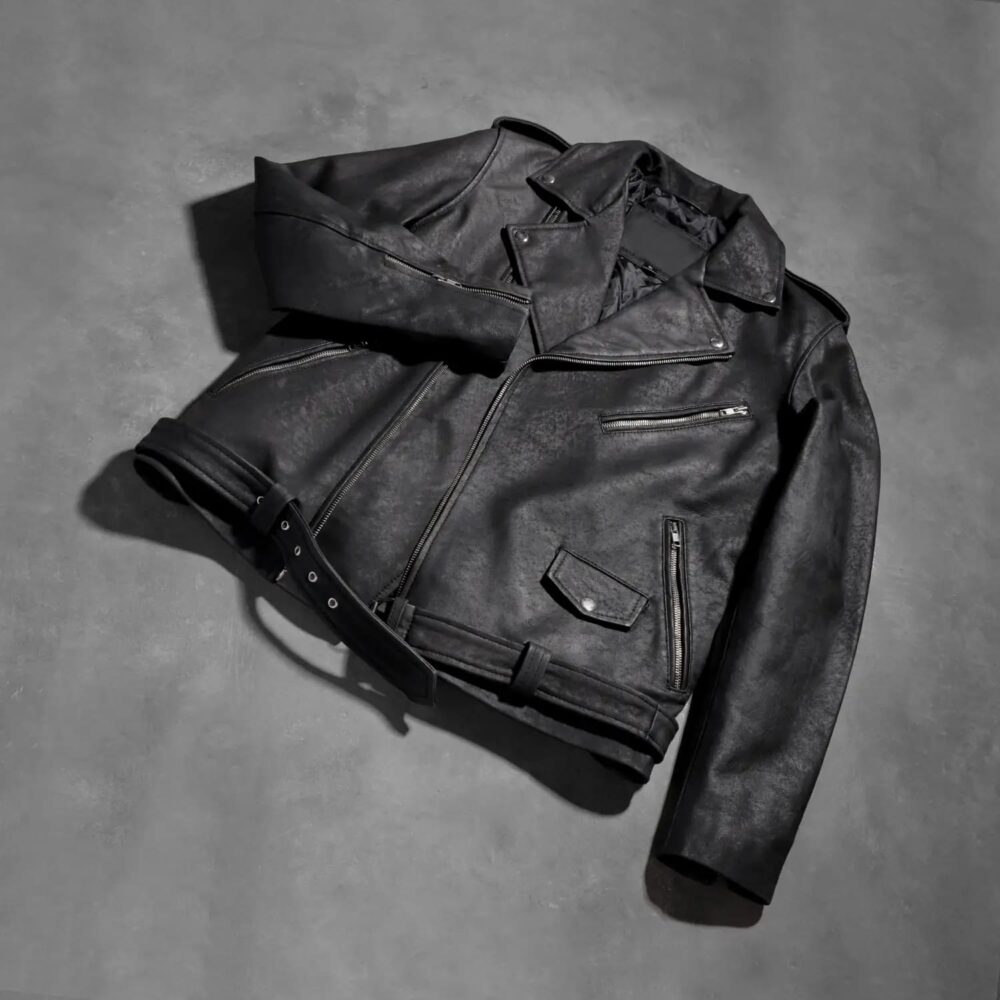 Ryder Distressed Black Men's Leather Biker Jacket