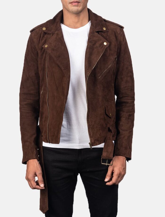 Tarek Mocha Suede Biker Jacket