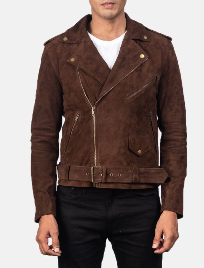 Tarek Mocha Suede Biker Jacket