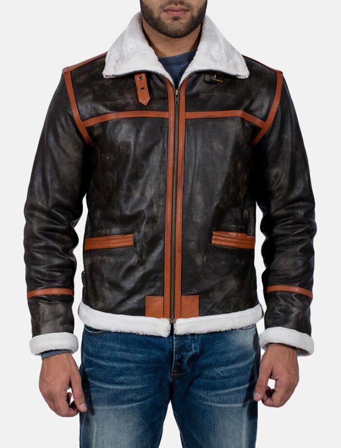 Everest Brown Fur Leather Jacket