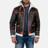 Everest Brown Fur Leather Jacket