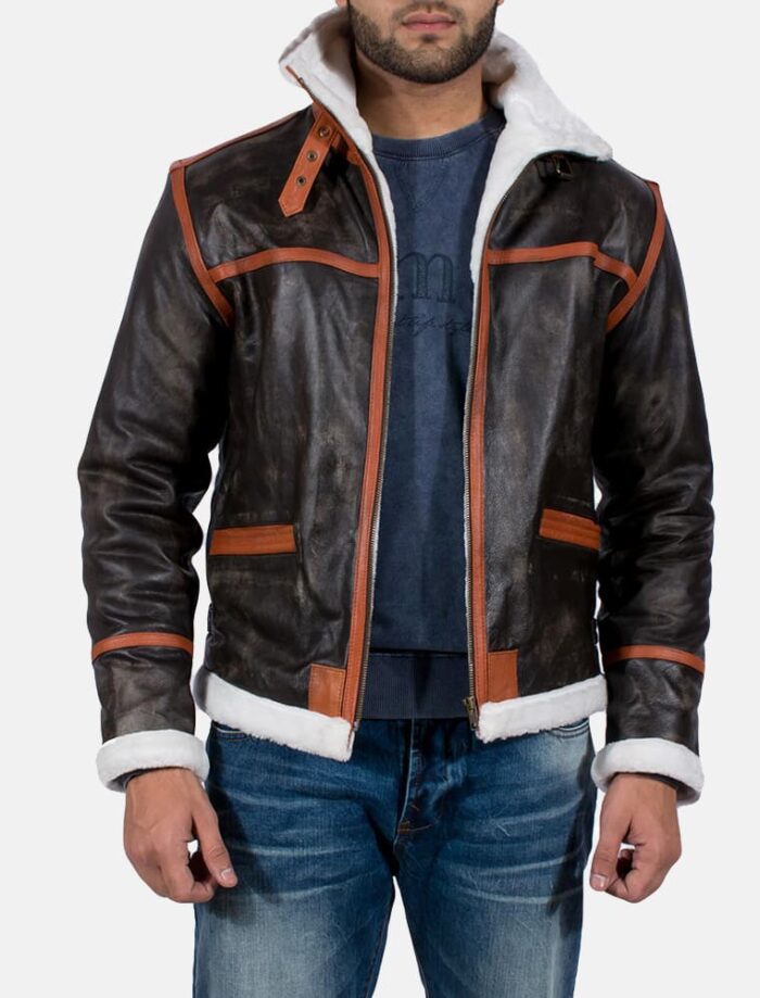 Everest Brown Fur Leather Jacket