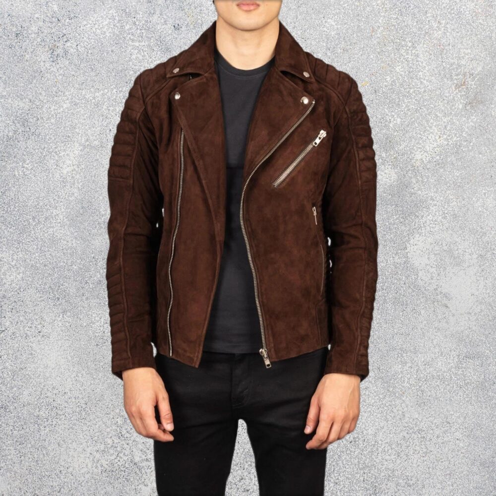 Armand Mocha Suede Biker Jacket