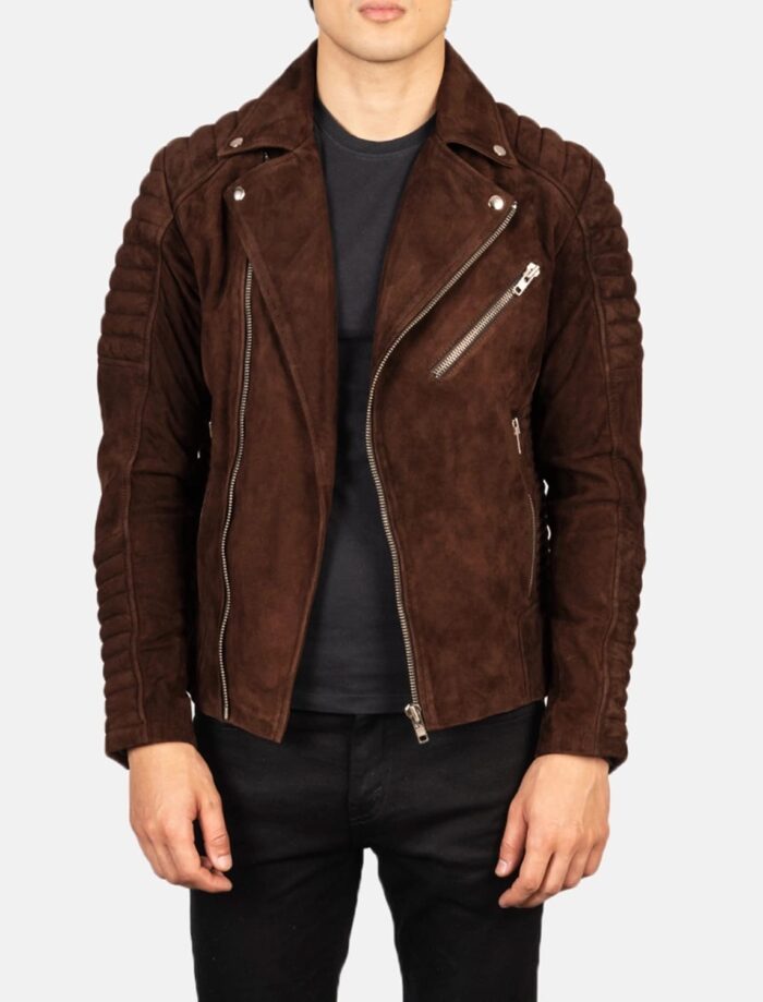 Armand Mocha Suede Biker Jacket