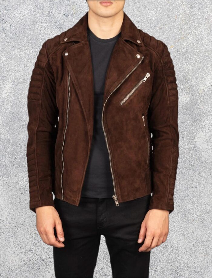 Armand Mocha Suede Biker Jacket