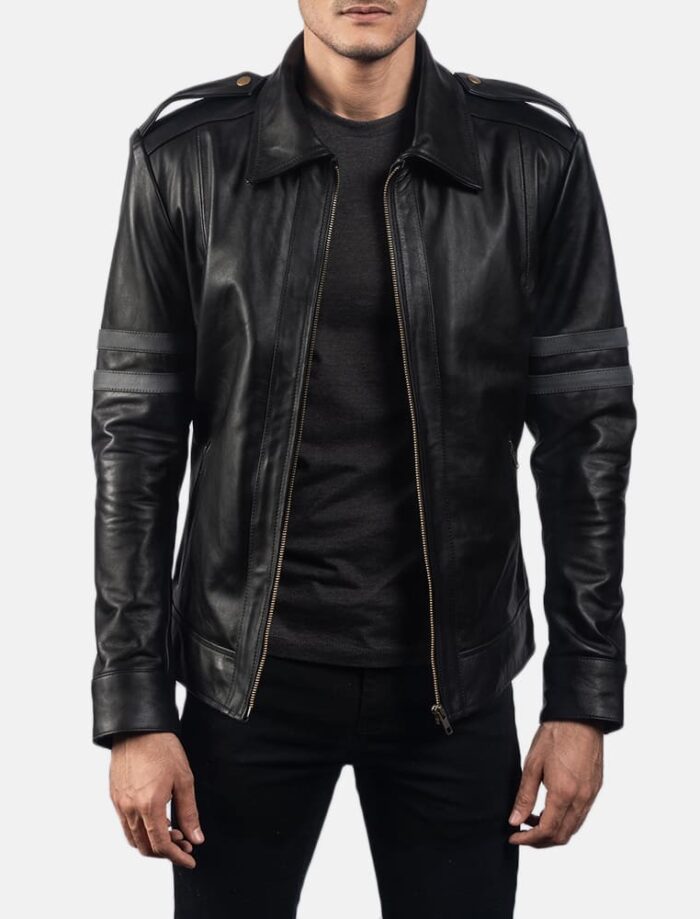 Colton Black Men's Leather Biker Jacket