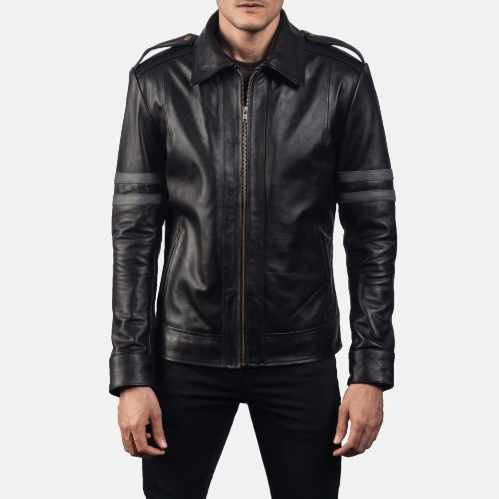 Colton Black Men's Leather Biker Jacket