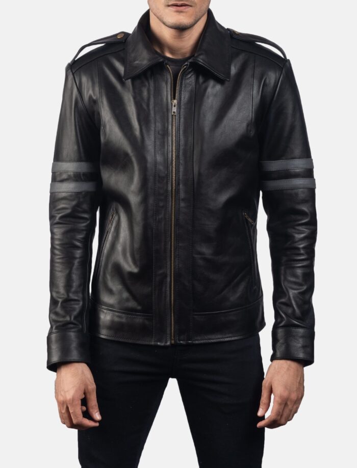 Colton Black Men's Leather Biker Jacket