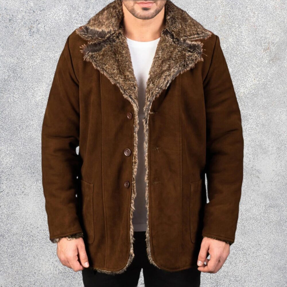 Ashbridge Men's Dark Brown Suede Coat