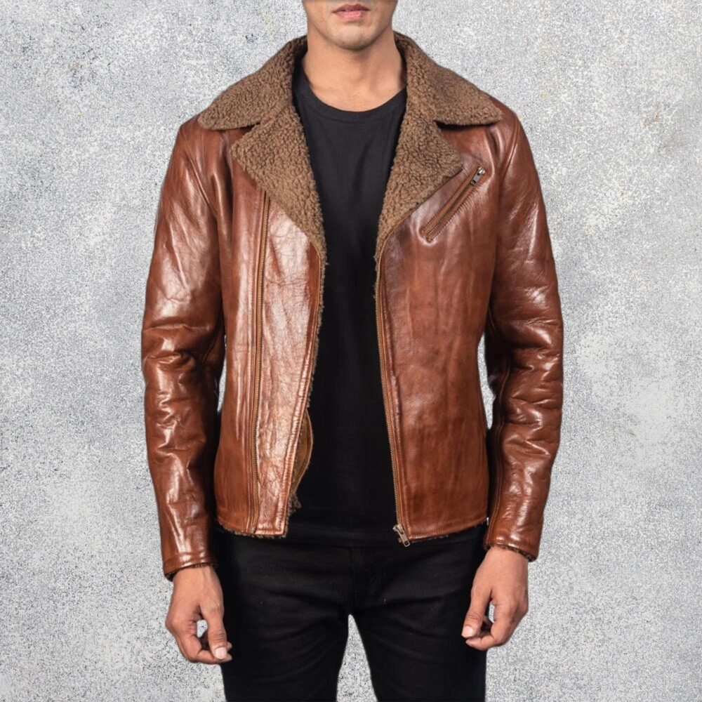 Asher Shearling Brown Men's Sheepskin Leather Jacket