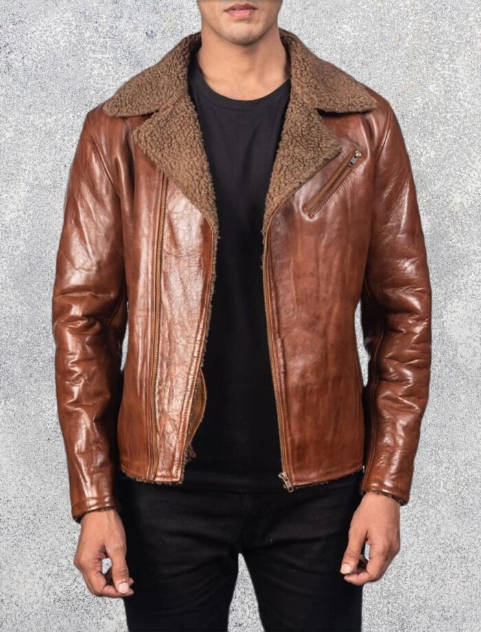 Asher Shearling Brown Men's Sheepskin Leather Jacket