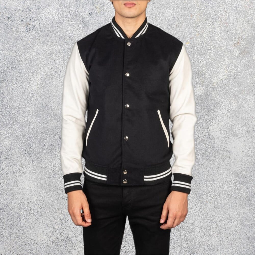 Axel Black & White Hybrid Varsity Jacket