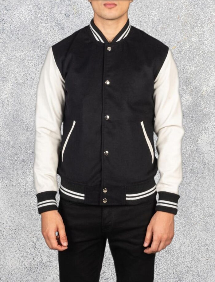 Axel Black & White Hybrid Varsity Jacket