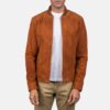 Blain Luxe Brown Suede Bomber Jacket