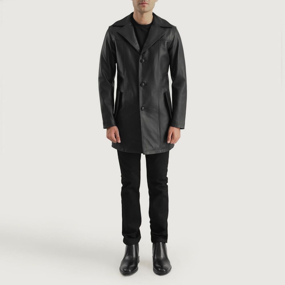 Braylon Black Men's Leather Coat