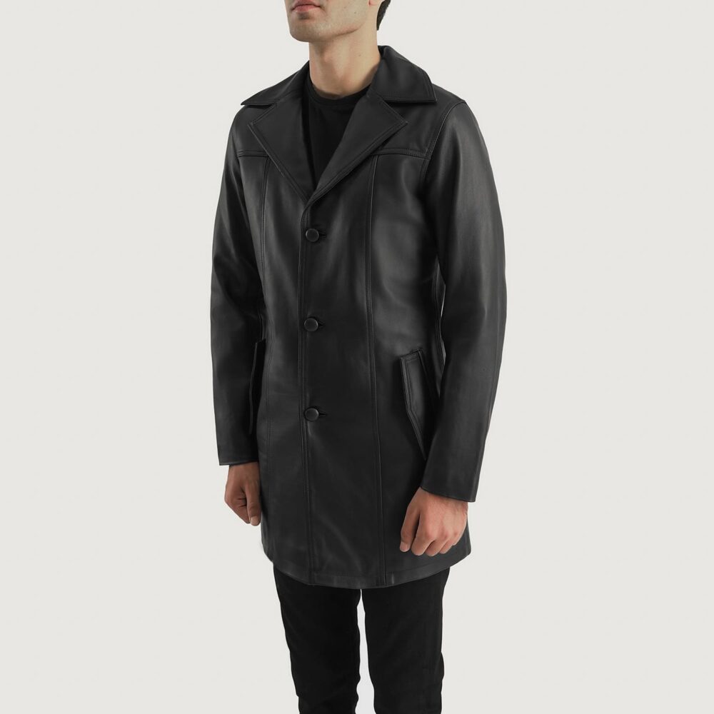 Braylon Black Men's Leather Coat