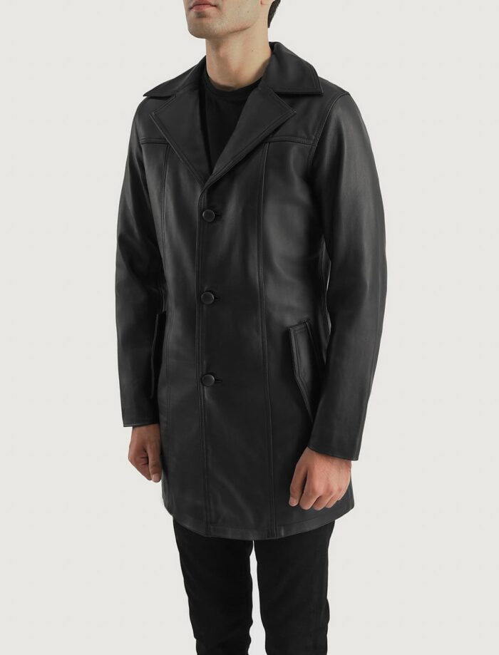 Braylon Black Men's Leather Coat