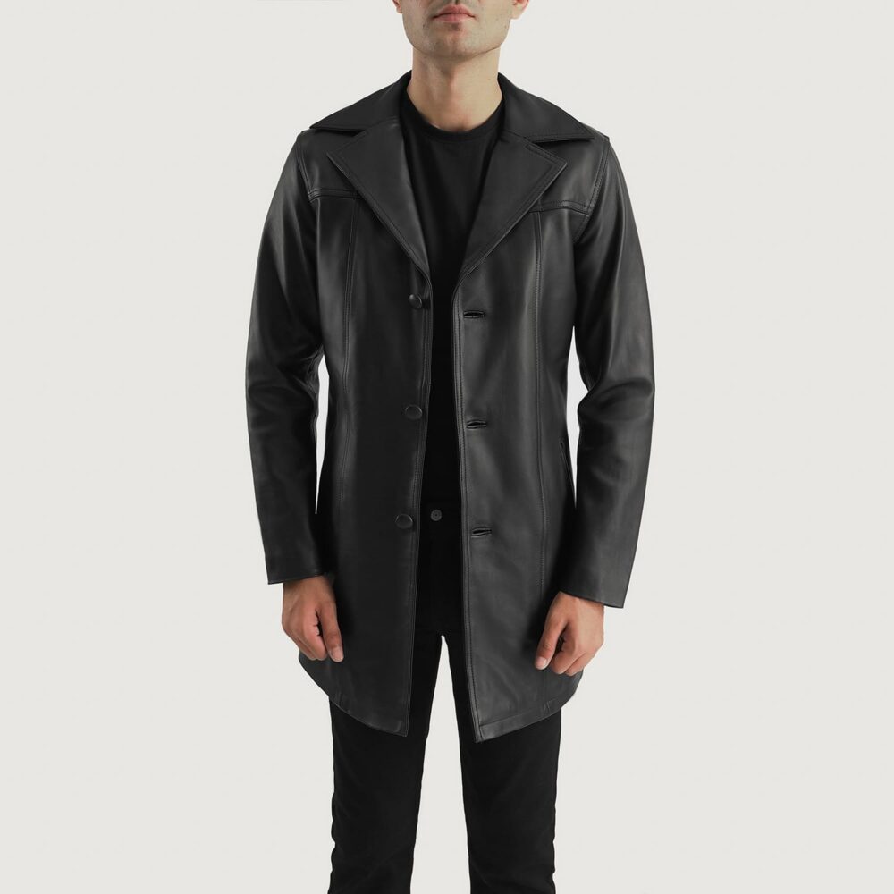 Braylon Black Men's Leather Coat