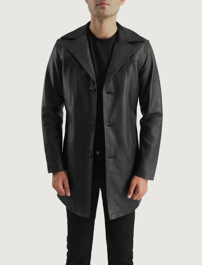 Braylon Black Men's Leather Coat