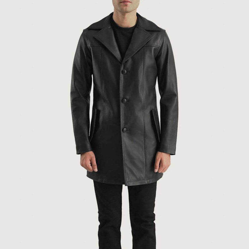 Braylon Black Men's Leather Coat