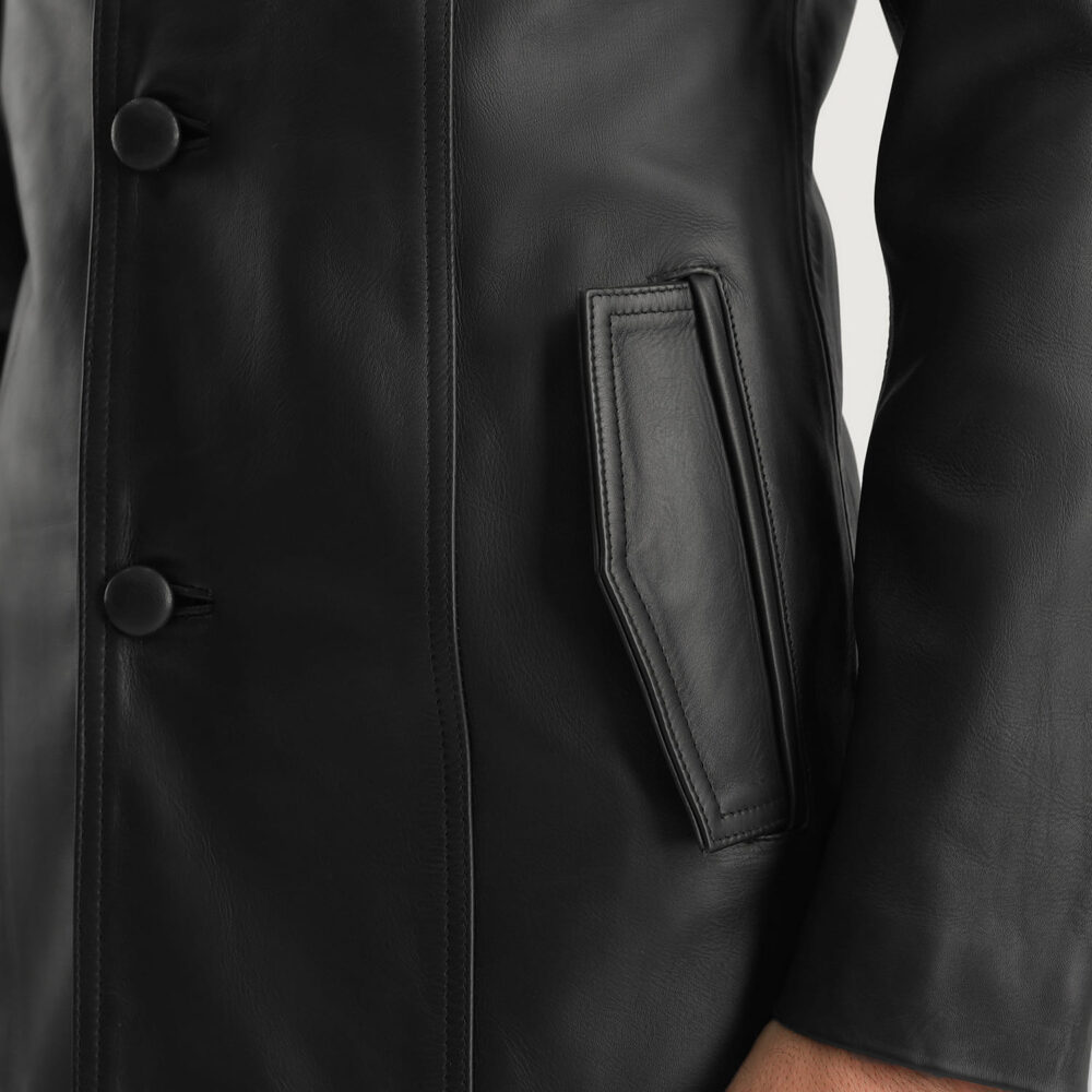 Braylon Black Men's Leather Coat