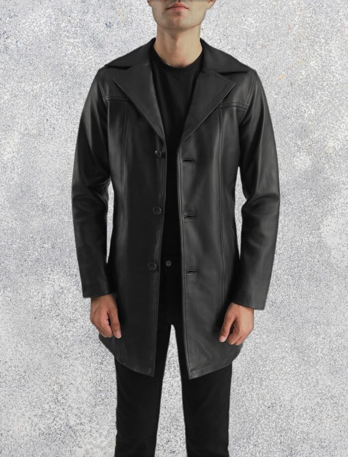 Braylon Black Men's Leather Coat