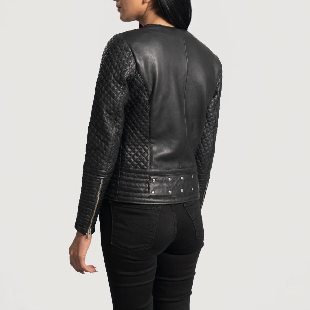 Seraphina Studded Black Leather Jacket for Women