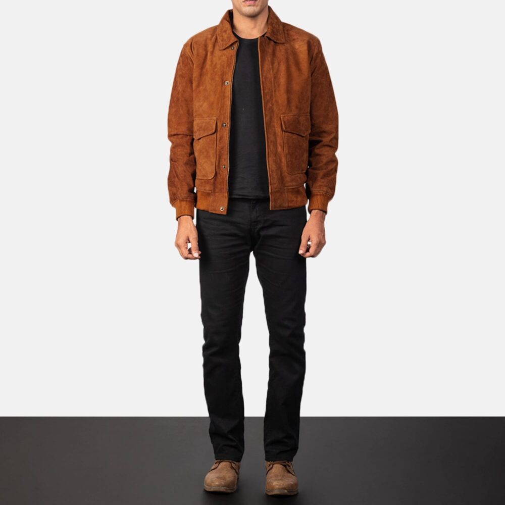 Oakridge Brown Suede A2 Bomber Jacket