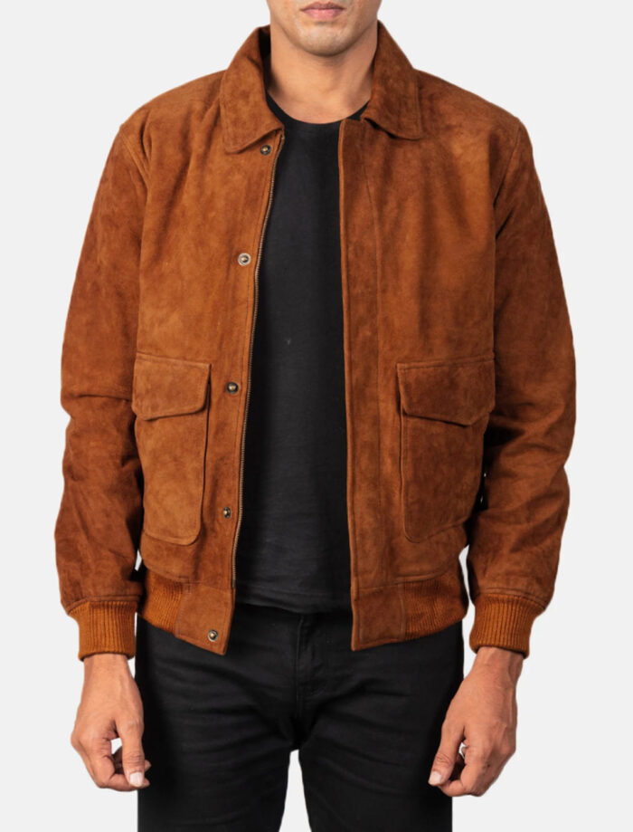 Oakridge Brown Suede A2 Bomber Jacket