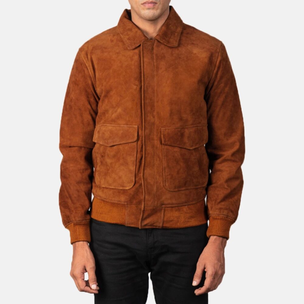 Oakridge Brown Suede A2 Bomber Jacket