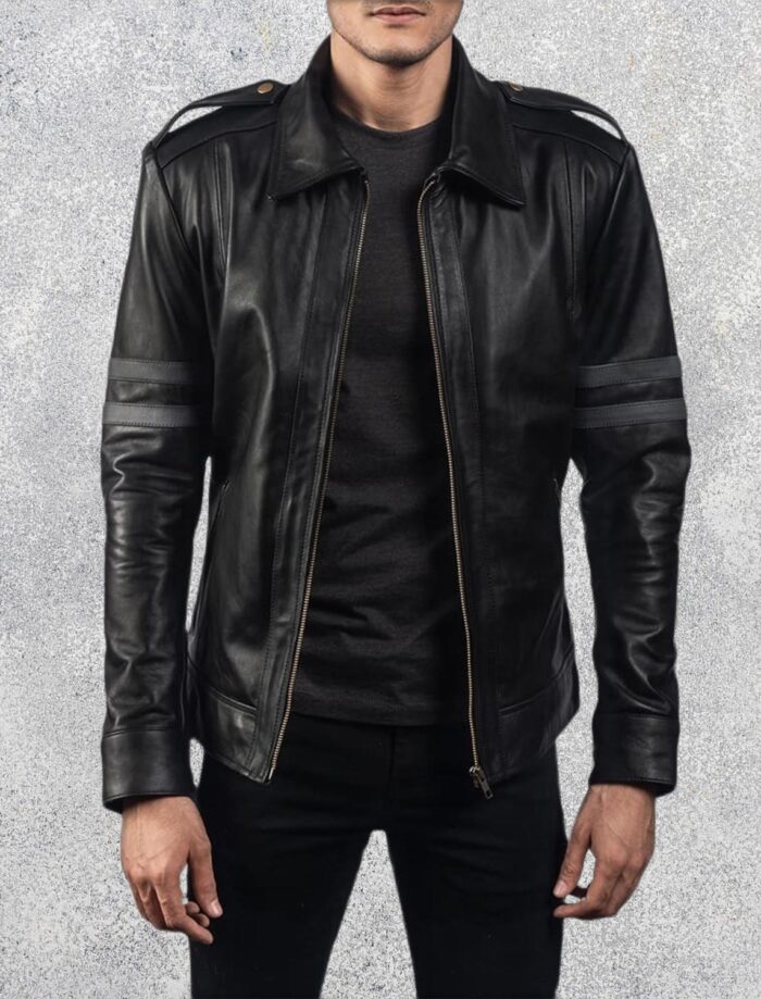 Colton Black Men's Leather Biker Jacket
