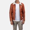 Dane Men's Tan Shearling Leather Jacket