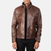 Darren Men's Brown Leather Biker Jacket