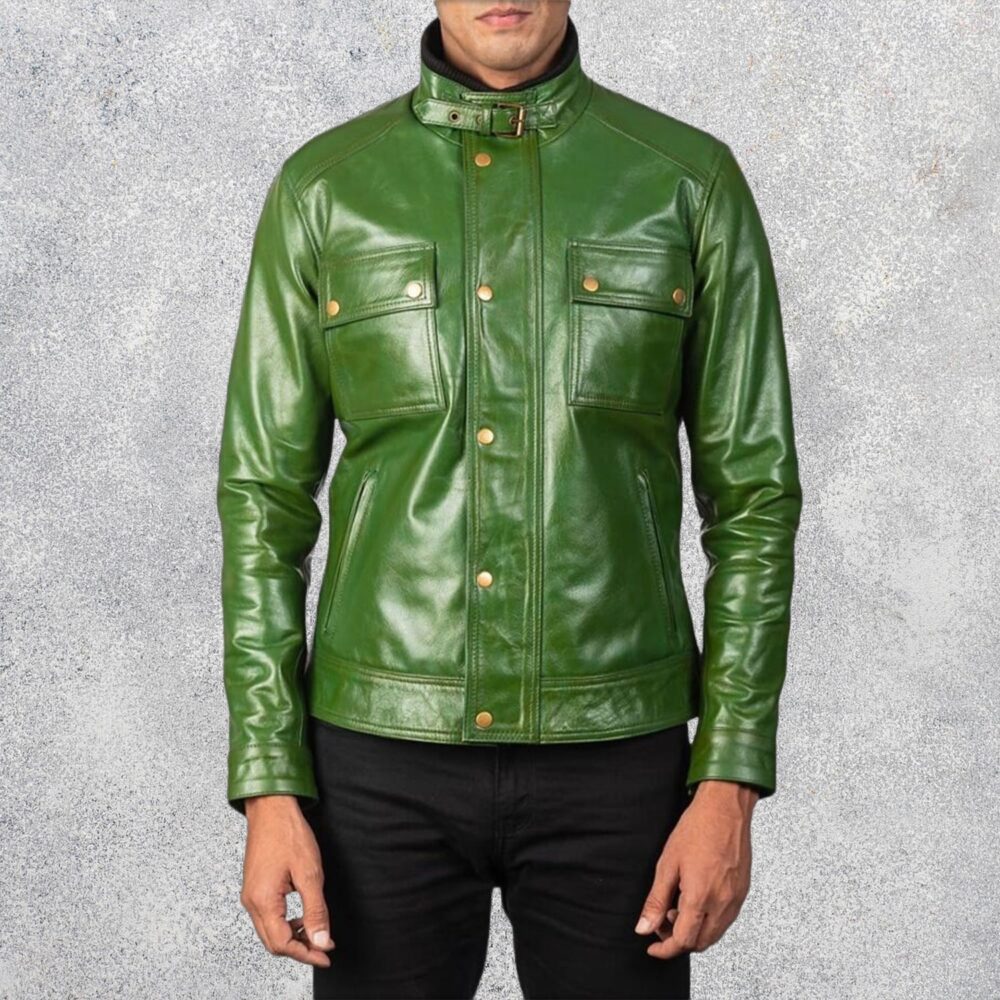 Darren-Mens-Distressed-Green-Leather-Biker-Jacket
