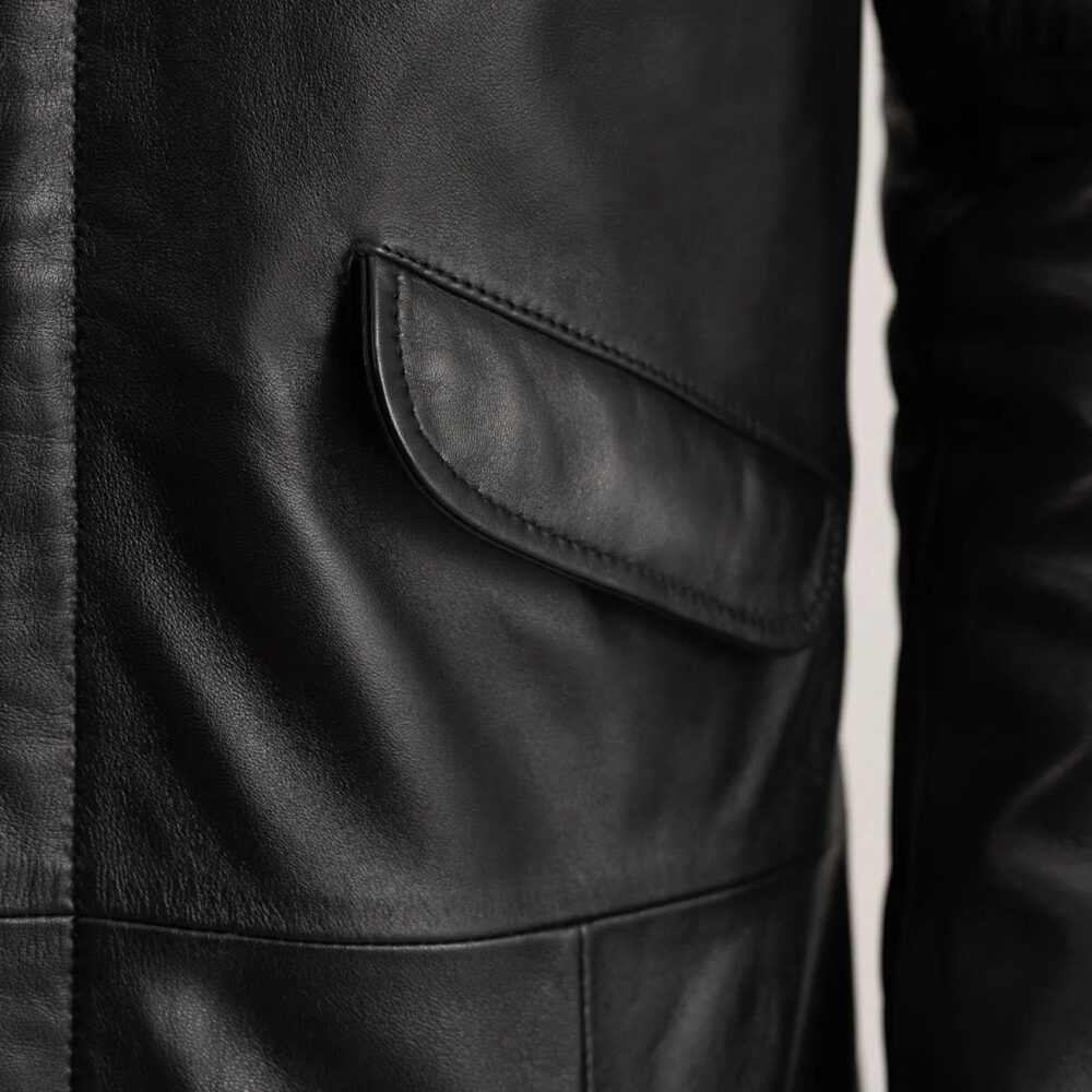 Ronan Black Leather Parka for Men