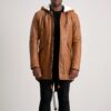 Ronan Tan Leather Parka for Men