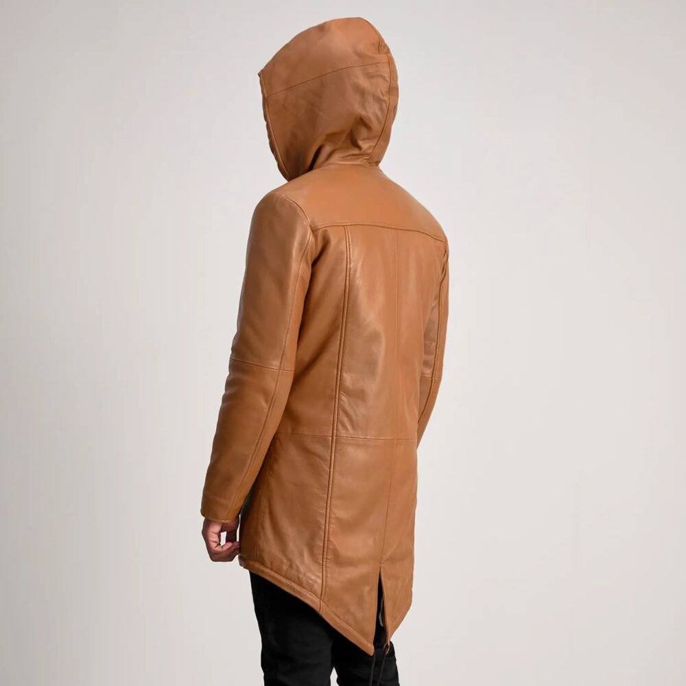 Ronan Tan Leather Parka for Men