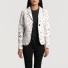 Vivienne White Leather Blazer for Women