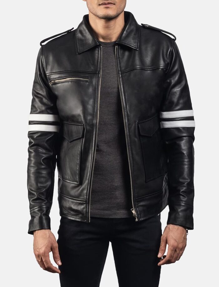 Drayden Black Leather Jacket