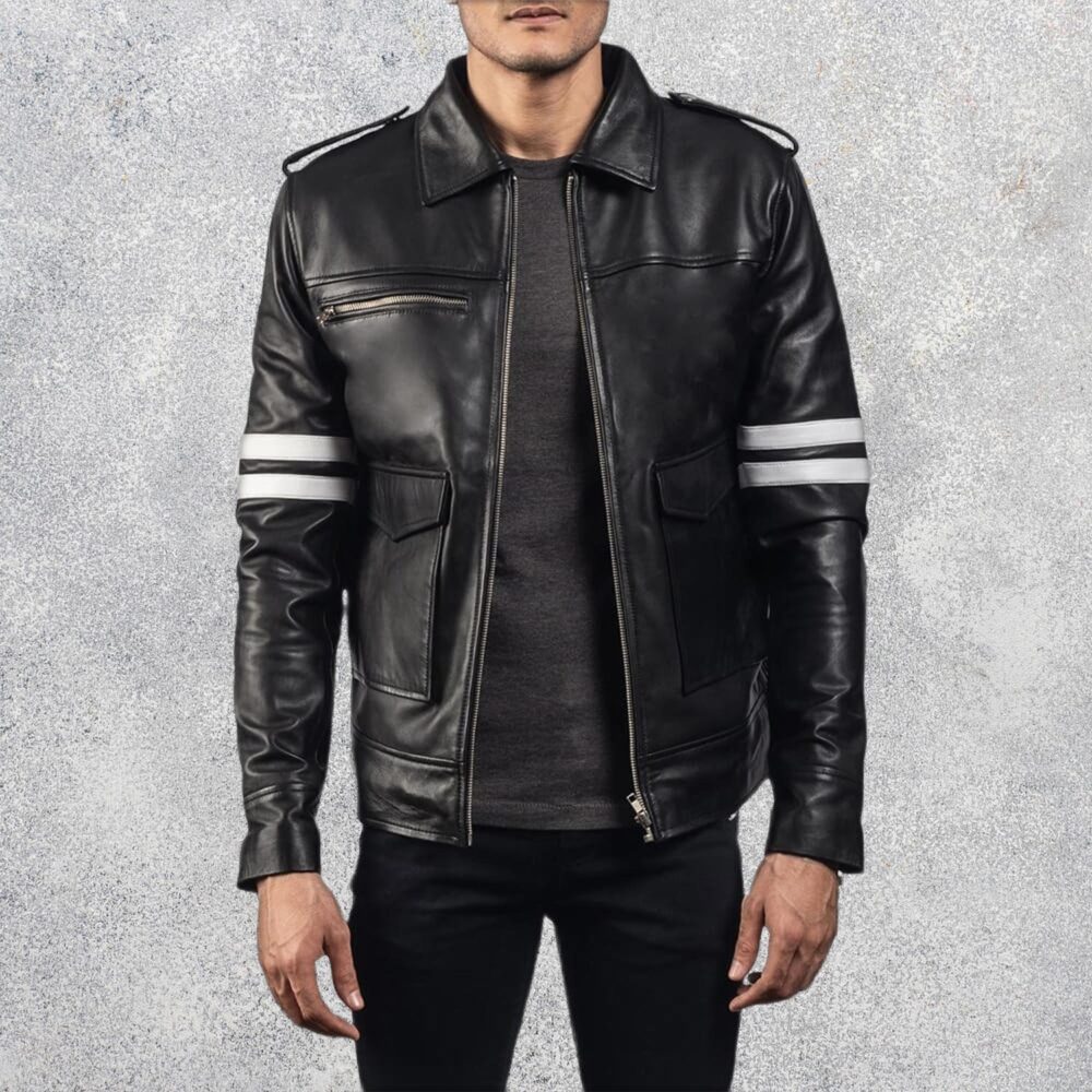 Drayden Black Leather Jacket