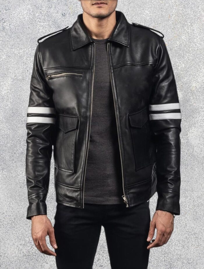 Drayden Black Leather Jacket