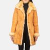 Juliette Shearling Beige Leather Coat for Women