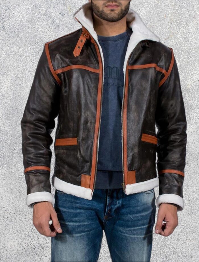Everest Brown Fur Leather Jacket